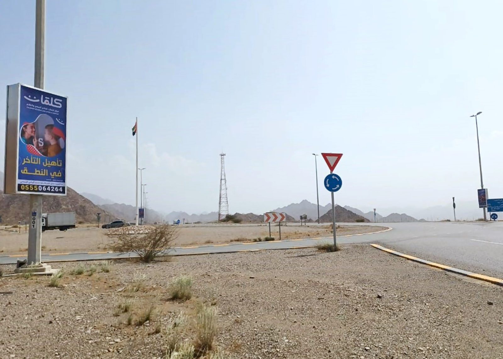 Rugaylat R/A Area — Back-Lit Lamppost, Fujairah