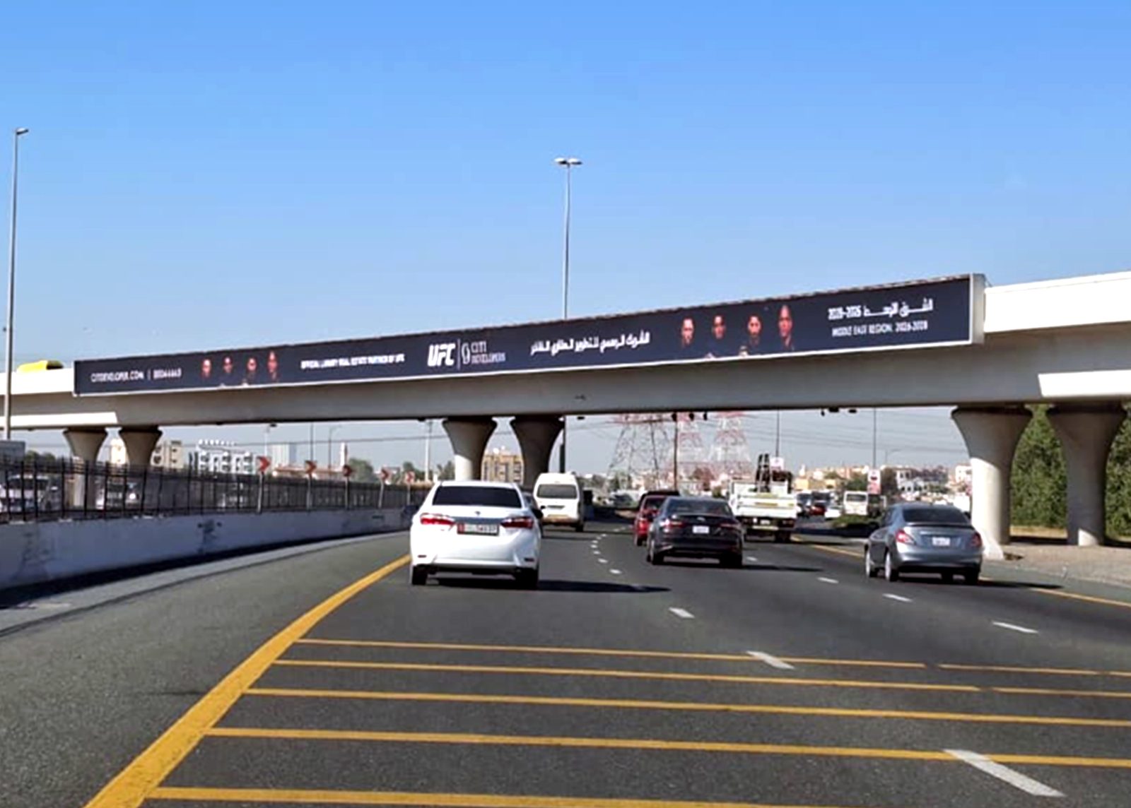 SMBZ Rd Sharjah To Ajman Border Area — Back-Lit Bridge Banner, Sharjah