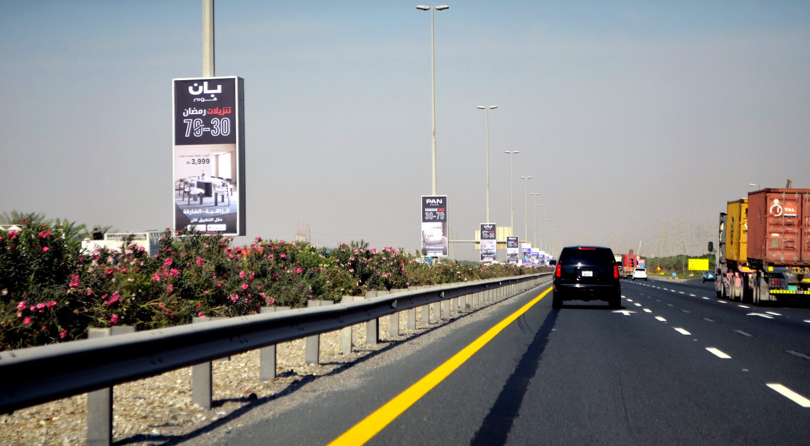 Emirates Rd Rahmania Entrance Area — Back-Lit Lamppost, Sharjah